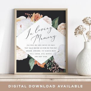 Boho Blooms Wedding Memorial Sign Poster