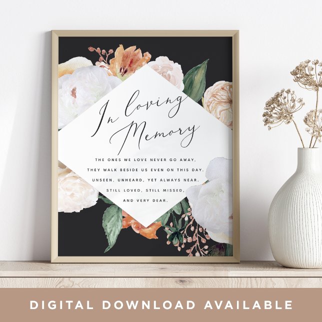 Boho Blooms Wedding Memorial Sign Poster (Skapare uppladdad)