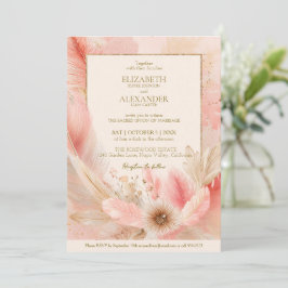 Boho Blossom Bröllopsinbjudan Inbjudningar