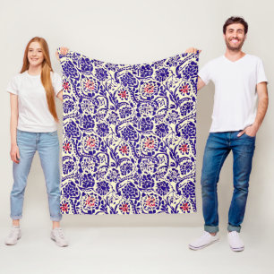Boho Blue Abstrakt Fleecefilt