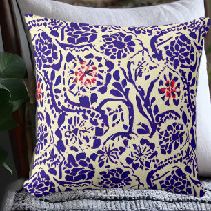 Boho Blue Abstrakt Kudde