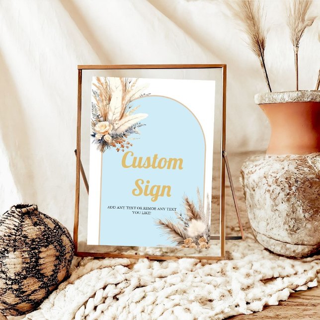 Boho blue arch Blommigt Grass Baby Anpassningsbar  Poster (Skapare uppladdad)