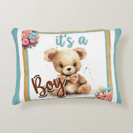 Boho Blue Bear Baby Shower Dekorativ kudde
