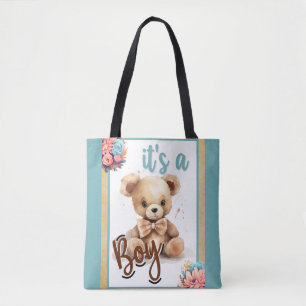 Boho Blue Bear Baby Shower Tygkasse