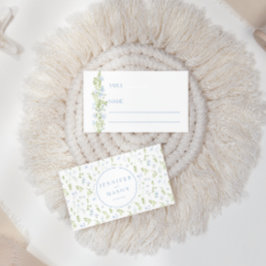 Boho blue-blomman rustic bröllop Flat Place Card Placeringskort
