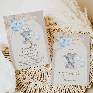 Boho Blue Blommigt Arch Little Peanut Baby Shower Inbjudningar