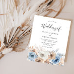 Boho Blue Blommigt Budget Wedding bjudande<br><div class="desc">Boho Blue Blommigt Budget Wedding bjudande</div>