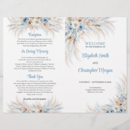 Boho Blue Blommigt och Ivory Ro Pampas