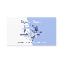 Boho Blue Blommigt Seamstress Sewing Maskin Tailor