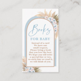 Boho Blue Boy Pampas Grass Bokar för Baby Card Tilläggskort