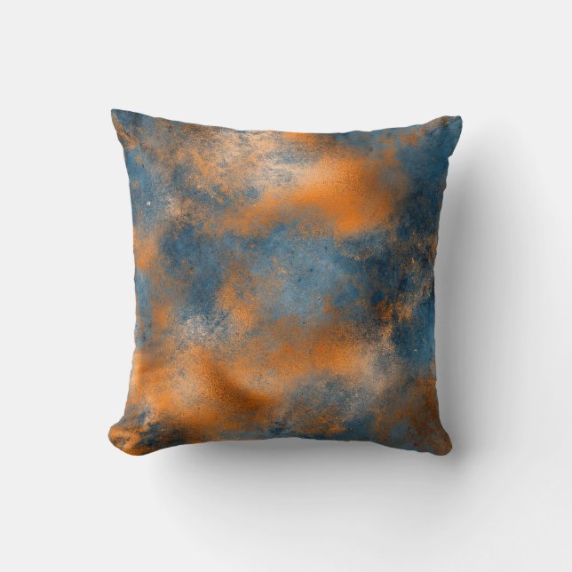 Boho Blue Copper Graphic-Abstrakt Kudde (Framsida)