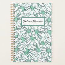 Boho Blue Daisy Mönster Online Business Plananner