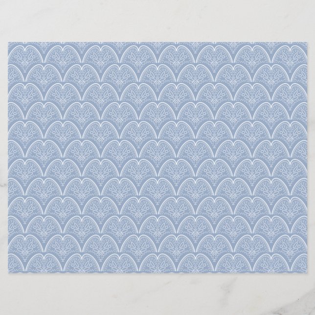 Boho Blue Delicate Snäcka Scrapbook Papper (Framsida)