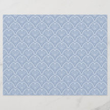 Boho Blue Delicate Snäcka Scrapbook Papper