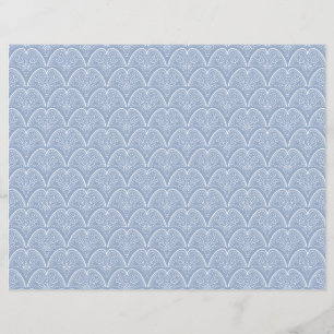 Boho Blue Delicate Snäcka Scrapbook Papper