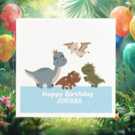 Boho Blue Dinosaur Party Pappersservett