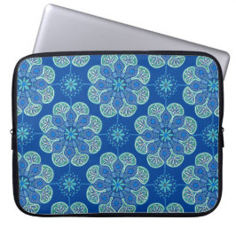 Boho blue medallions Laptop sleeve