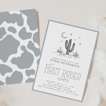 Boho Blue Modern Boys First Rodeo 1:a födelsedagen