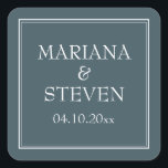 Boho Blue Modern Minimalist Fyrkantigt Klistermärke<br><div class="desc">Boho Blue Modern Minimalist bröllopsmärken för favoriter till ditt bröllop,  repetitionsmiddag och möhippa i gräns minimalistiska blåtema,  barware.</div>