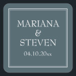 Boho Blue Modern Minimalist Fyrkantigt Klistermärke<br><div class="desc">Boho Blue Modern Minimalist bröllopsmärken för favoriter till ditt bröllop,  repetitionsmiddag och möhippa i gräns minimalistiska blåtema,  barware.</div>