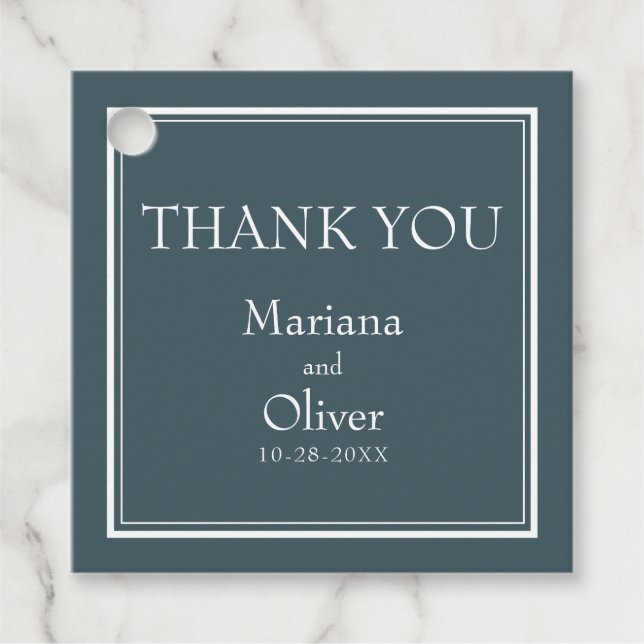 Boho Blue Modern Minimalist Gåvor Etiketter (Framsida)