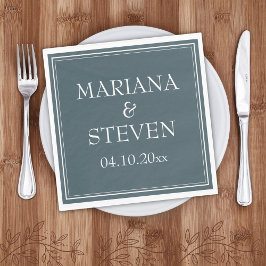 Boho Blue Modern Minimalist Pappersservett