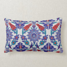 Boho Blue Moroccan Tile Dekorativ kudde