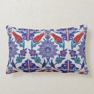 Boho Blue Moroccan Tile Dekorativ kudde