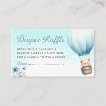 Boho Blue Nalle Baby Shower Diaper Raffle