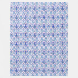 Boho Blue och Lila Mönster Mysigt Fleece Blanket