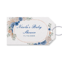 Boho Blue Pampas Grass Baby Shower