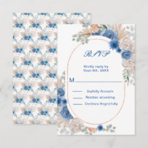 Boho Blue Pampas Grass WeddingRSVP