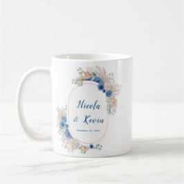 Boho Blue Pampasgräs Bröllop Kaffemugg