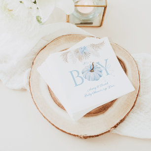 Boho Blue Pumpkin Det är en pojkvän-babyskabokare Pappersservett