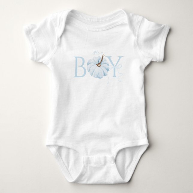 Boho Blue Pumpkin Det är en pojkvän-babyskabokare T Shirt (Framsida)