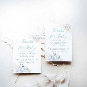 Boho Blue Pumpkin Fall Baby Shower Bok Tilläggskort