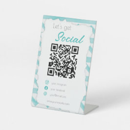 Boho blue QR-kod kustgenomsök mig social-media