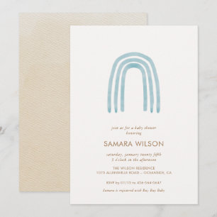 Boho Blue Rainbow Baby Shower-inbjudan Inbjudningar