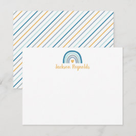 Boho Blue Rainbow Stationery Anteckningskort