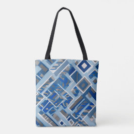 Boho Blue Shapes Tygkasse