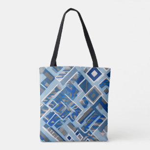 Boho Blue Shapes Tygkasse