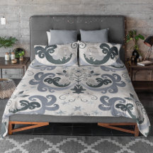 Boho Blue Sjöjungfru Blommigt Rulla Mönster