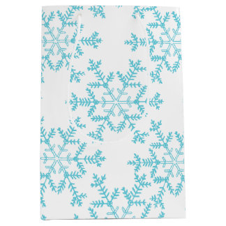 Boho Blue Snowflakes Gift Bag
