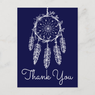Boho Blue Tack Dream Catcher Native American Vykort