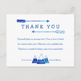 Boho Blue - Tack-kort för Äventyr Baby Shower Tack Kort