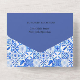 Boho Blue tile och Lemon Arch bröllop