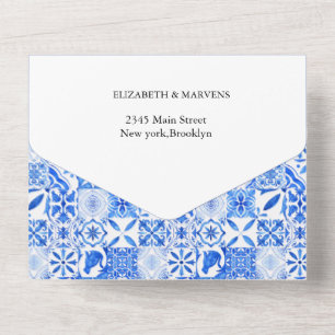Boho Blue tile och Lemon Arch bröllop