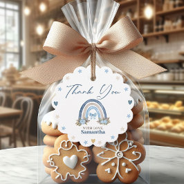 Boho Blue Watercolor Baby Shower Gåvor Etiketter