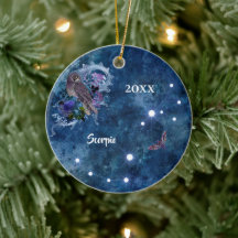 Boho Blue Zodiac Scorpio Constellation