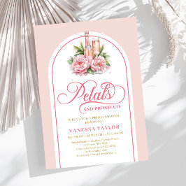 Boho blush and gold bridal shower invite template inbjudningar